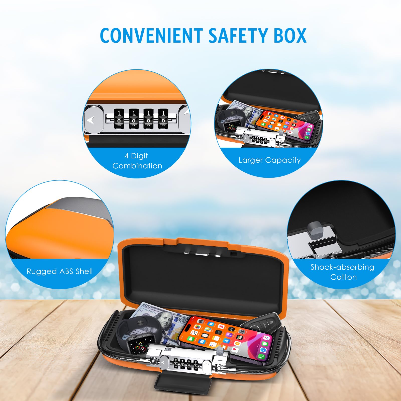 Portable Safe Lock Box with 4- - đánh giá và giá Chain Lock Combination